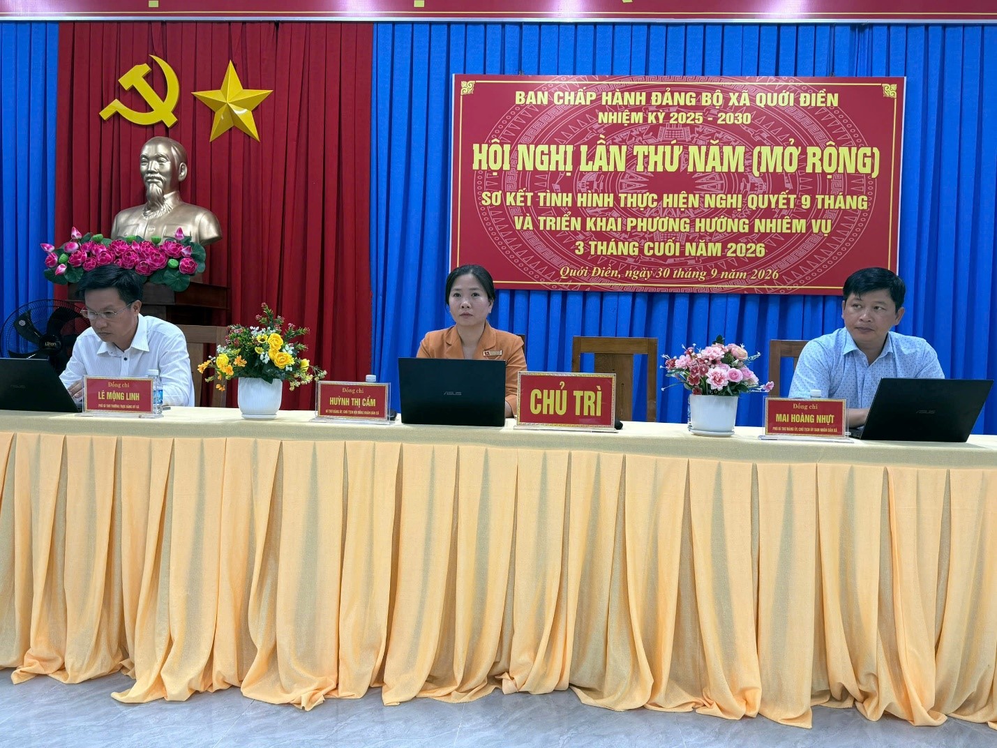 Đảng ủy xã Quới Điền tổ chức Hội nghị lần thứ năm (mở rộng), sơ kết tình hình thực hiện Nghị quyết 9 tháng đầu năm 2026