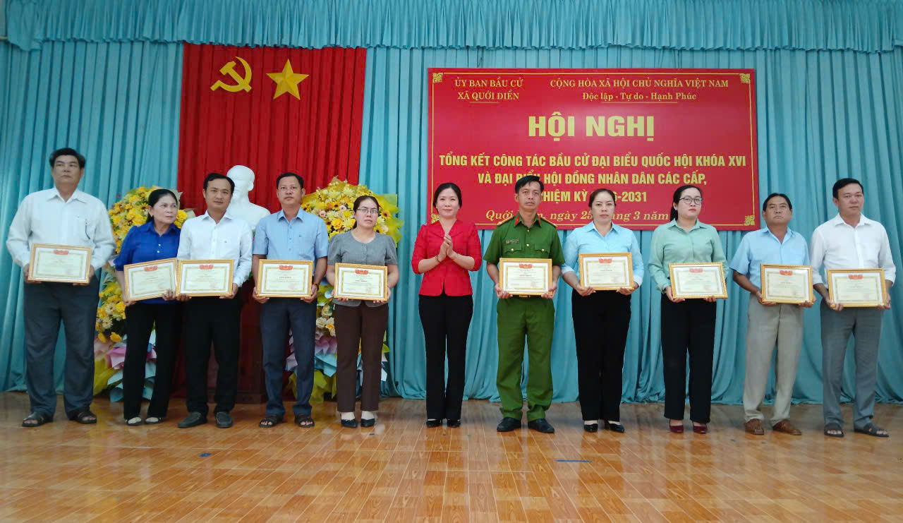 Xã Quới Điền tổ chức Hội nghị tổng kết công tác bầu cử đại biểu Quốc hội khóa XVI và đại biểu Hội đồng nhân dân các cấp, nhiệm kỳ 2026 -2031